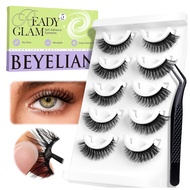 BEYELIAN Self Adhesive Eyelashes Natural Pre-glued Lashes| No Glue Needed Eyelashes Cat Eye Lashes R
