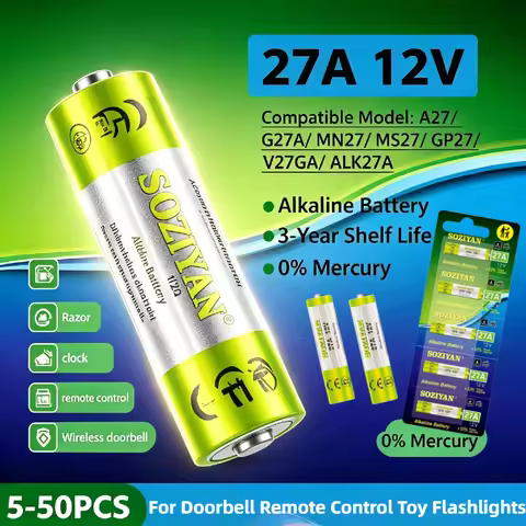 27A 12V Alkaline Battery 35mAh Compatible with MN27 MS27 A27 G27A Premium Stable Output Compact Batt