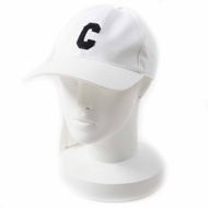 Unused CELINE 2AUN1969P Initial Sequin Baseball Cap, Cotton, White, Black, Gold Hardware, Size L, Du