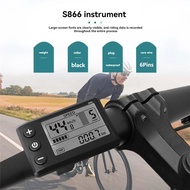 yolandd -แผงหน้าปัดแสดงผล LCD จักรยานไฟฟ้า S866จอ LCD แผงจอแสดงผล24V 36V 48V สำหรับ6PIN Skuter Listr