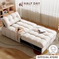 Halfday - Warners Cream Style Choux Sofa Bed, Single Folding Sofa, Daybed for Living Room, Tofu Cube Lazy Sofa Bed