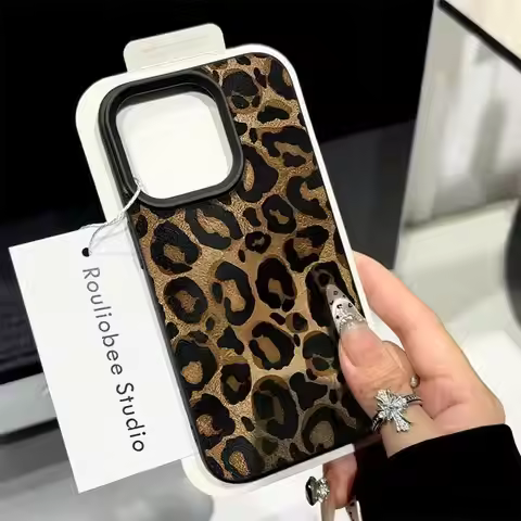 For Xiaomi 14T Pro 5G Case INS Brown Leopard Print Shockproof Candy Silicone Phone Cover For Xiaomi 