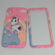 Case Kutis Iphone X XS (Unicorn Horse Pattern) New Arrival Front-Back Cover Luminous Vintage Pattern