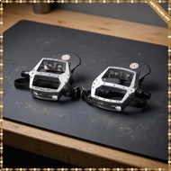 [WhstrongMY] Strap Bike Pedals 9/16 Inch Thread Toe Cage Pedals Pedal Set Open-Frame Silver Finish