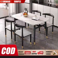 1 Table, 4 Chairs Household Dining Table Set 4 Seaters Rectangular Combination Modern Minimalist Dining Table and Chair