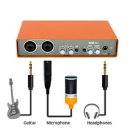 Powerful performance Professional Audio Interface Podcast Mixer Voice Changer Studio Sound Card XLR 