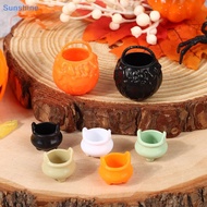Sun 2pcs Halloween Mini Cauldron Miniature Mini Halloween Candy Buet Pot Witch Cauldron VN
