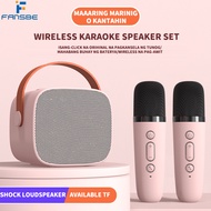 Wireless Dual Microphone Bluetooth Portable Stereo Karaoke Speaker 3D Stereo Amplifier Family Party KTV Equipment Audio Car/Outdoor/Indoor/Personal Song Practice