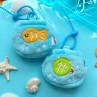 雨過山原創魚缸毛絨耳機包掛件可愛小魚迷你收納包玩偶掛飾鑰匙扣