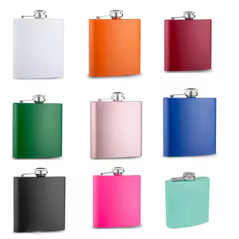 304 Stainless Steel Hip Flask of 6OZ Powder Coated Flask ,Food Degree