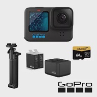 【GoPro】HERO 11 三向自拍套組 (HERO11單機+三向多功能自拍桿2.0+Enduro雙座充+雙電池+64G記憶卡) 正成公司貨