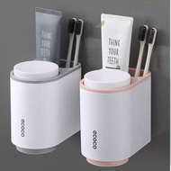 Toothbrush Holder, Wall Adhesive ECOCO Toothbrush Holder (Included 2 Cups)