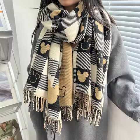 2024 Luxury Brand Two-Sided Jacquard Scarf pashmina Cashmere Soft Warm Fringe Pashmina Shawl Winter 