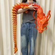 Hiasan naga Cina, cetakan 3D, naga besar, 1.8 meter, mainan naga kristal berwarna-warni, model naga 