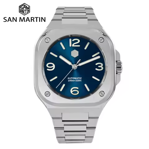 San Martin 40mm Classic Luxury Sport Watch Distinctive Square Case Stainless Steel Men Watch Automat