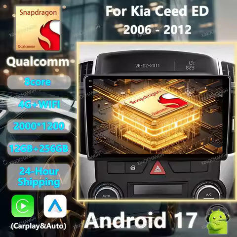 Android 17 Car Radio For Kia Ceed ED 2006 2008 - 2012 BT Head Unit Carplay Auto QLED Multimedia Vide