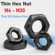 M4 M5 M6 M8 M10 M12 M14 M16 M18 M20 M24 M27 M30 GB6174 Black 304 A2-70 Stainless Steel Thin Hex Nut 