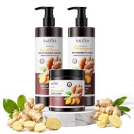 Ginger Shampoo, Conditioner and Hair Mask-Plant-Based Three-Piece Set, Used for Moisturizing, Contro