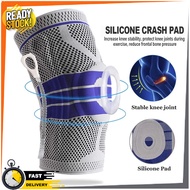 Knee Guard Brace Compression Sleeve Elastic Wraps Silicone Gel Spring Support Sports Pelindung Lutut Sukan