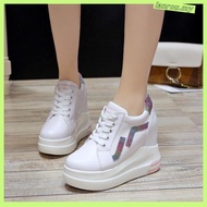 Korean Style Women Wedges Shoes Elegant Shorty Elevator Shoes Lace-Up