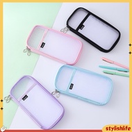 [stylishlife]  Multi-functional Pencil Holder Large Capacity Pencil Bag Large Capacity Mesh Pencil C