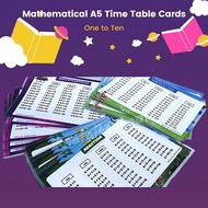 Mathematical Time Table Cards - A5