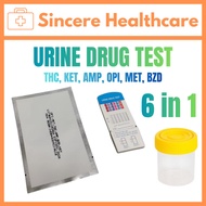 6 in 1 Urine Drug Test Kit THC,KET,AMP,OPI,MET,BZD (KKM APPROVED) Urine Test Kit