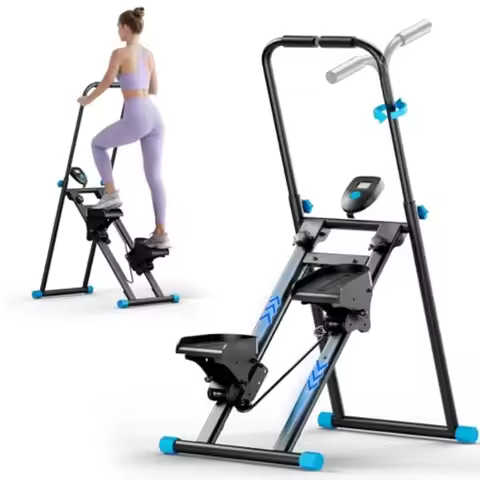 Foldable Stair Stepper for Home Adjustable Stair Climber with 4 Heights 3 Angles Compact Folding Ver