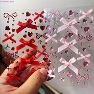 FUSIONFLASH 3D Rhinestone Sticker, Shiny Bowknot Face Gem Sticker, Decorative Y2K Waterproof Sparkli