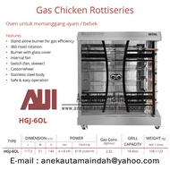 getra hgj-60l oven pemanggang ayam / bebek (gas rotisseries)