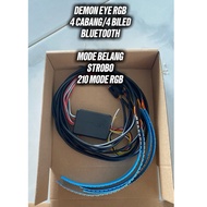 DEMON/DEVIL BILED RGB 4 BRANCHES 4 BILED MODE BELANG 210 MODE RGB 12VOLT Lampu LED Motor