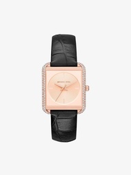 นาฬิกาข้อมือผู้หญิง Michael Kors Lake Rose Gold Dial Black MK2611