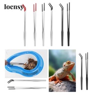 Ioensy Aquarium Tweezers Set, 2 Pcs Straight And Curved Tools for Terrarium Feeding