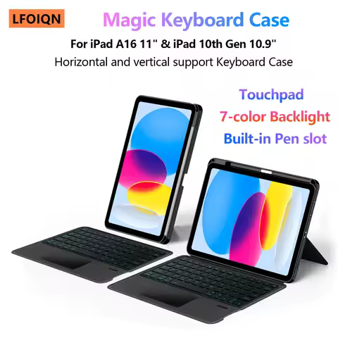 LFOIQN Touchpad Keyboard Case For iPad A16 11" 11th 2025 Smart Cover Detachable For iPad 10th Gen 10