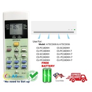 A75C2606 A75C2656 PAN@SONIC AIR CONDITIONING REMOTE CONTROL CS-PC18DKH, CU-PC18DKH, CS-SC18DKH, CS-P