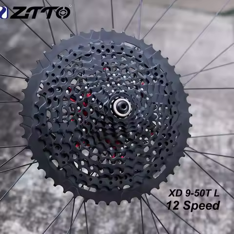 ZTTO 12S 9-50T Cassette MTB Bike 12 Speed XD Compatible Black 556% Range 12V K7 Freewheel Sprocket M