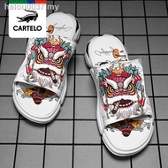 ₪Cartelo male han edition personality non-slip net infrared wear slippers men sandals ins summer san
