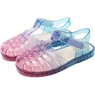 Glitter gradient jelly gladiator children's shoes