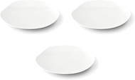 Mino Ware 81-014-101 Miyama Plate, 3 pcs, 6.7 x 6.3 inches (17 x 16 cm), Feuille Fille, White Porcel