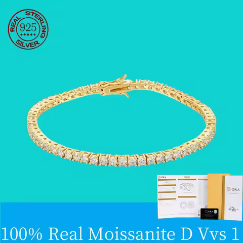 Factory Price D VVS1 Moissanite 2MM Full Moissanite Tennis Bracelets for Women Princess Cut S925 Ste
