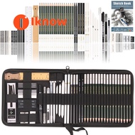 I Know KALOUR 54-Pack ชุดวาดรูปชุดอุปกรณ์ร่างภาพอุปกรณ์ร่างGraphite & ดินสอถ่านสมุดสเก็ตช์ภาพ A5การส