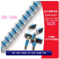 20PCS Chip Metal Film Resistor 0204 0207 1% 200R-10K 220R 240R 270R 300R 330R 360R 390R 430R 470R 51