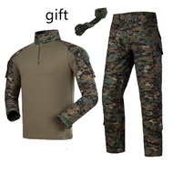 ป่าชุดพรางล่าสัตว์กองทัพผู้ชาย Camo สไนเปอร์ยุทธวิธีเสื้อกางเกง Combat BDU ชุด