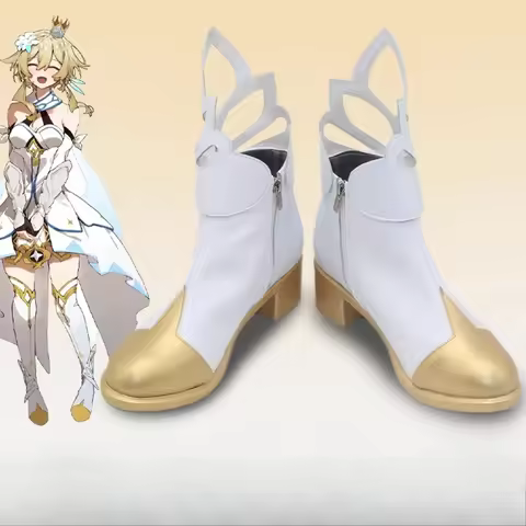 Traveler Lumine Cosplay Shoes Game Genshin Impact S-2XL Lumine Cosplay Shoes Halloween Boots