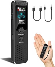Compact Voice Recorder with Playback, Tonnlog 1536Kbps Voice Activated Recorder, USB-C Voice Recorde