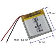 【Trusted】 10pcs 3.7v 400 Mah 1.48wh 582728 Polymer Li Lipo For Bluetooth Speaker Camera Watches Mp3 