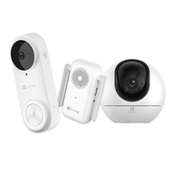 EZVIZ 螢石 DB2 專業版 電池門鈴門鐘 + H6 IP Cam 智能攝像機 | 安全保護套裝