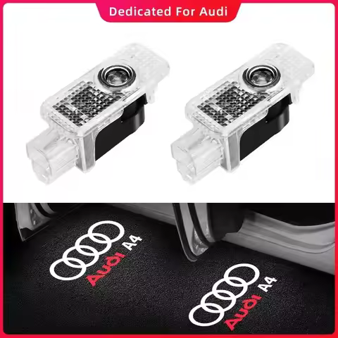 2pcs Car Door LED Welcome Light for Audi Sline A1 A3 A4 A5 A6 A7 A8 Q3 Q5 Q7 Q8 Laser Projector Logo