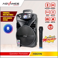 ADVANCE - Speaker Bluetooth Portable 8 Inch Free 1 Mic Karaoke Wireless (H-801N)