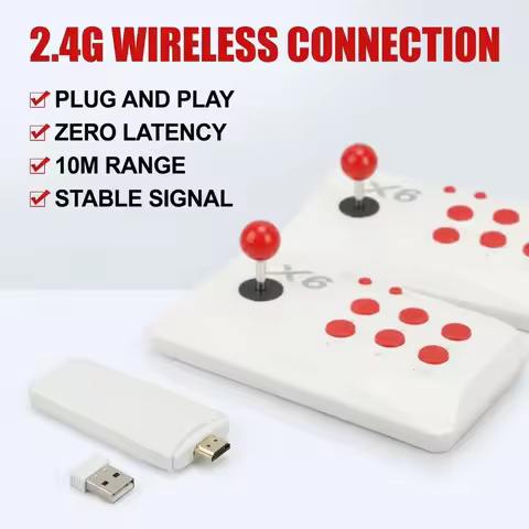 X6KT Retro Video Game Console 2.4G Wireless Lite Double Rocker 4K HD Game Stick 64GB 20000 Games for